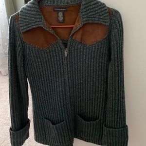 Banana republic leather & lambswool sweater